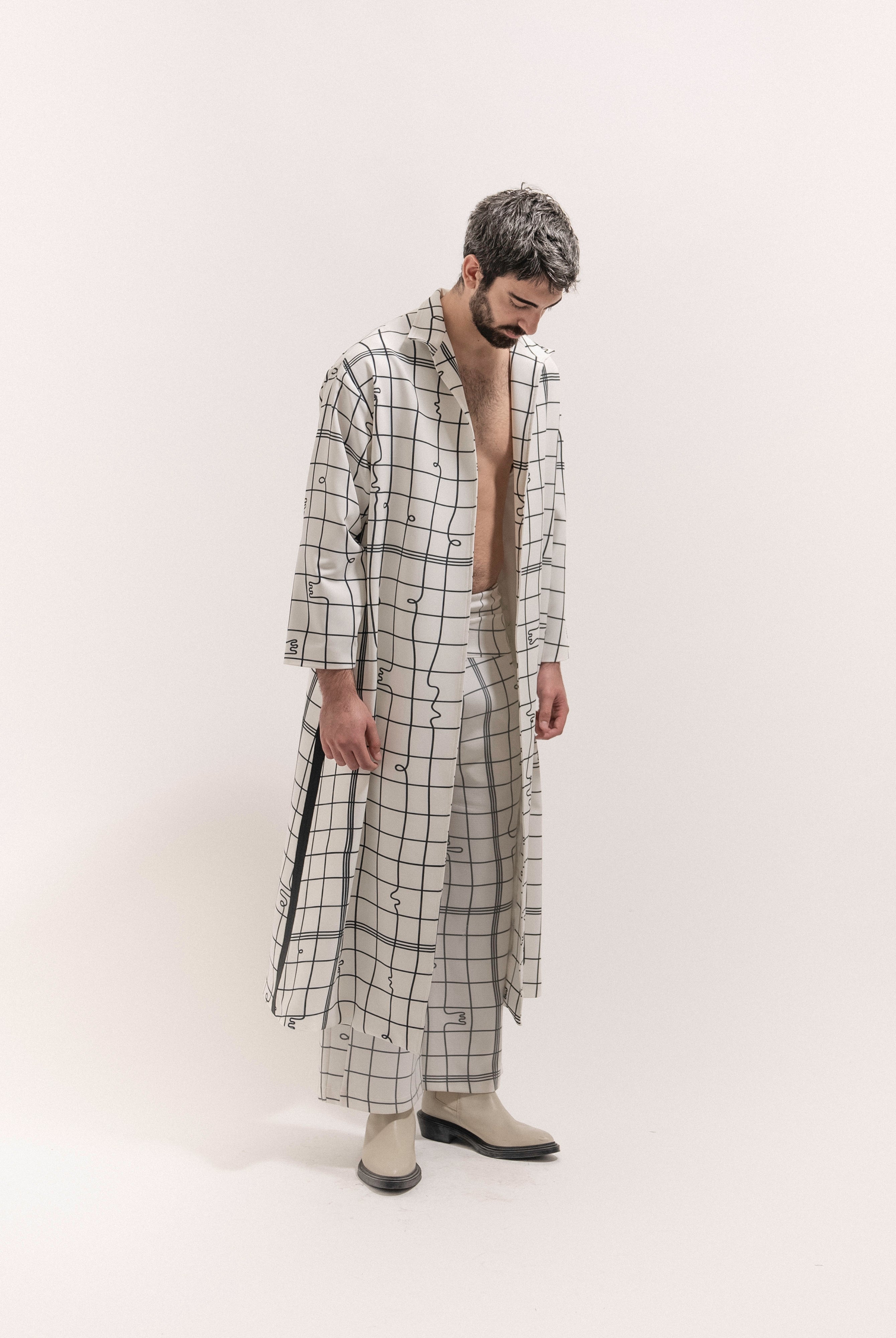 Grid Print Coat Male - 3