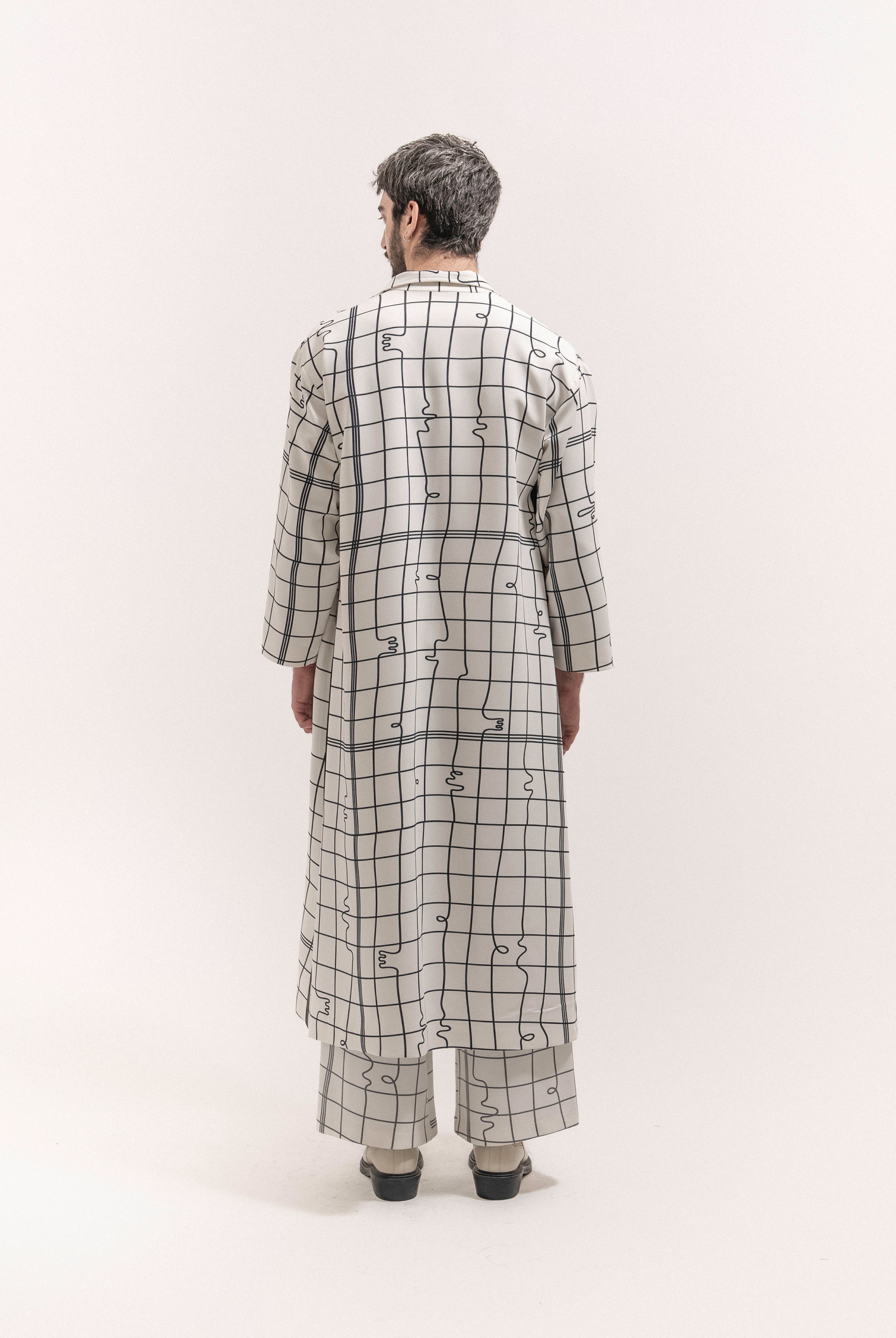 Grid Print Coat Male - 4