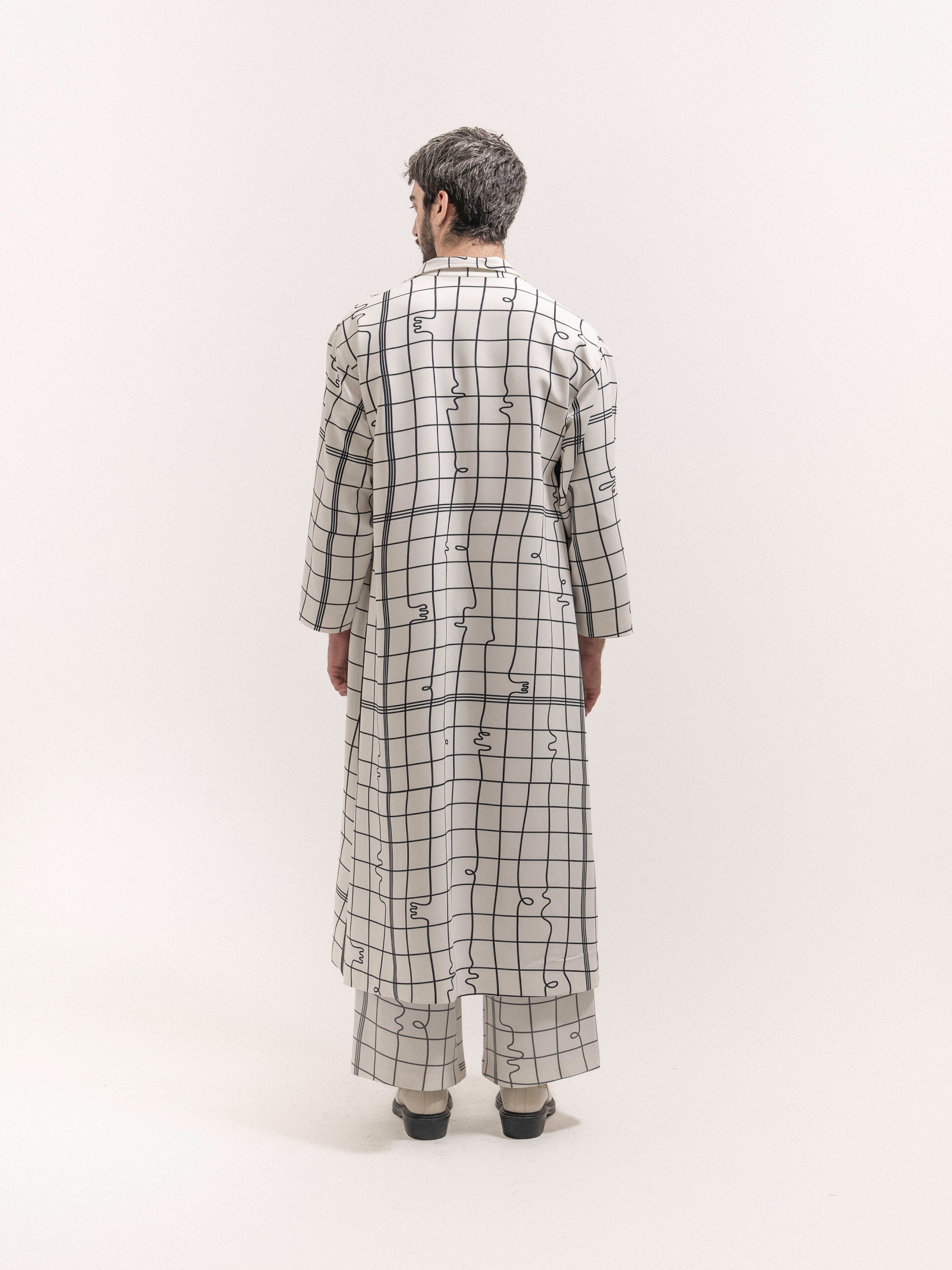 Grid Print Coat Male - 4