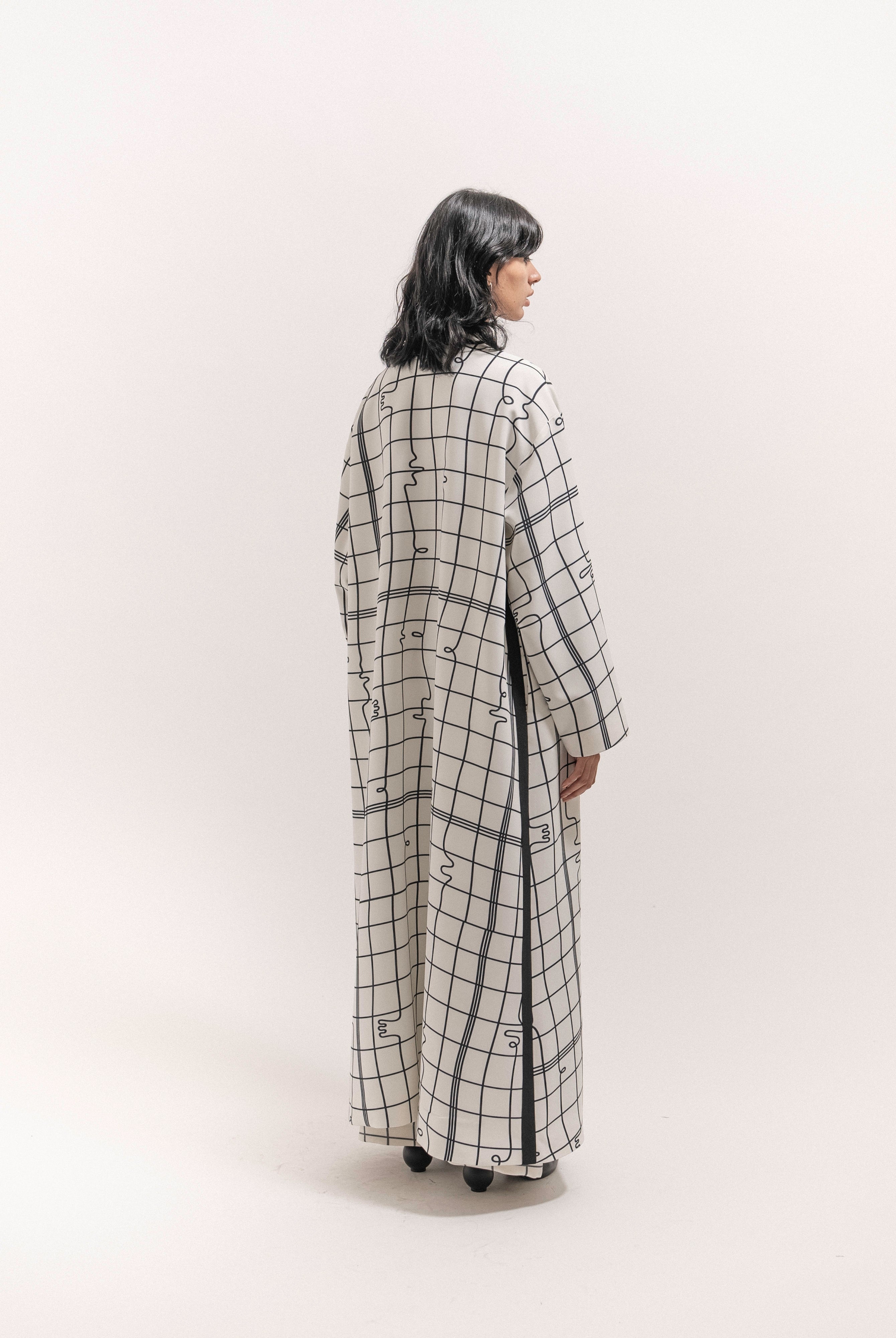 Grid Print Coat - 1