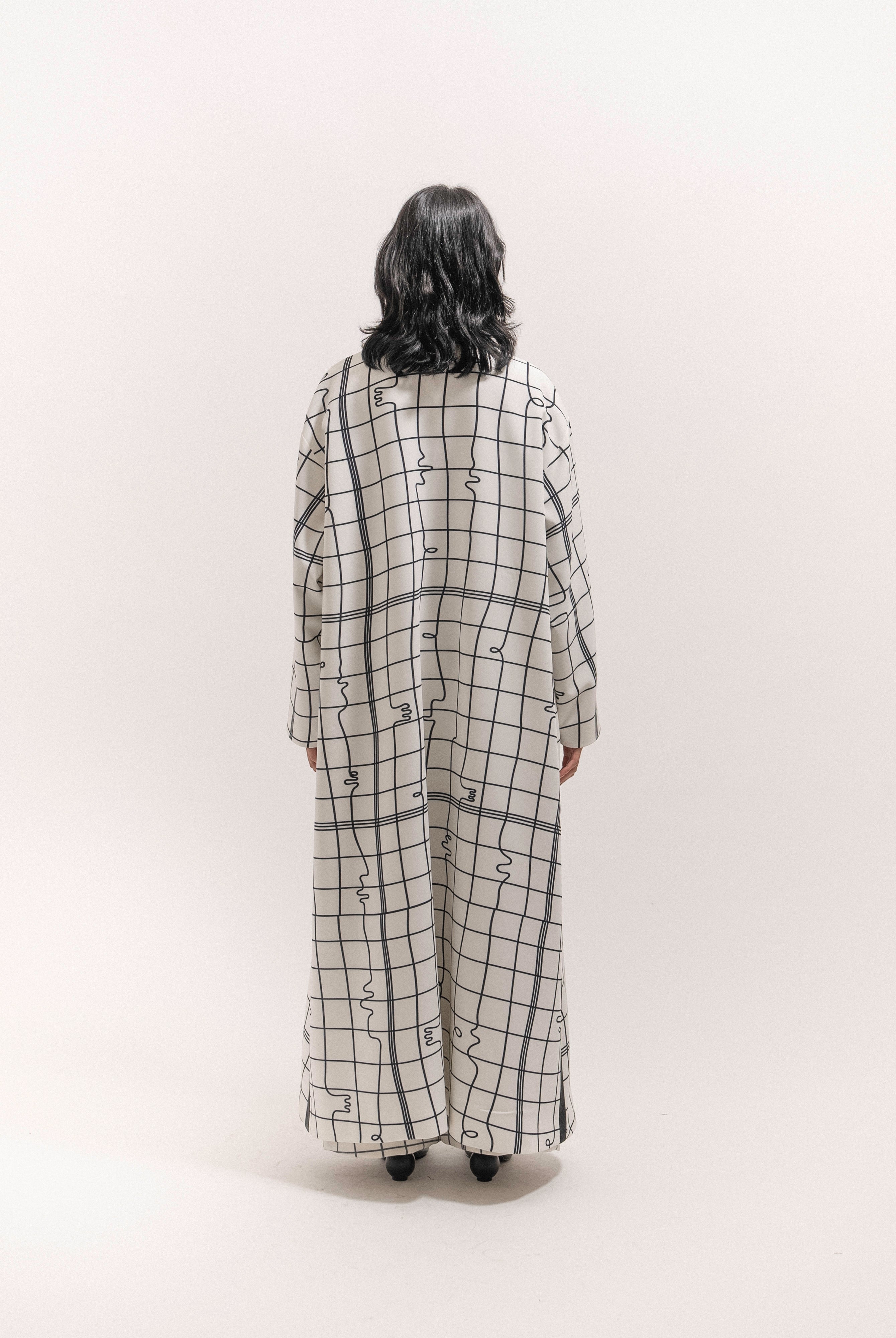 Grid Print Coat - 3