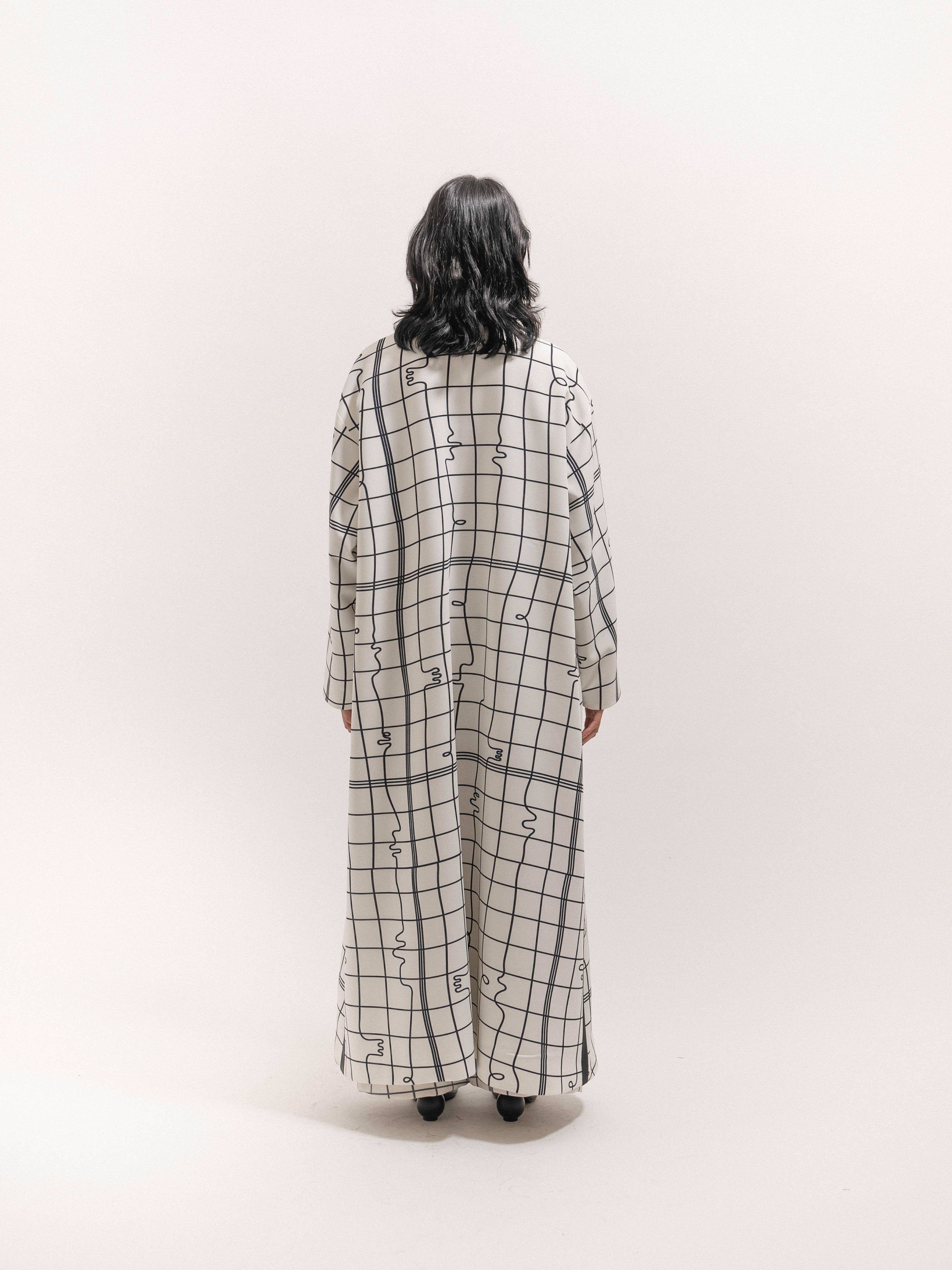 Grid Print Coat - 3