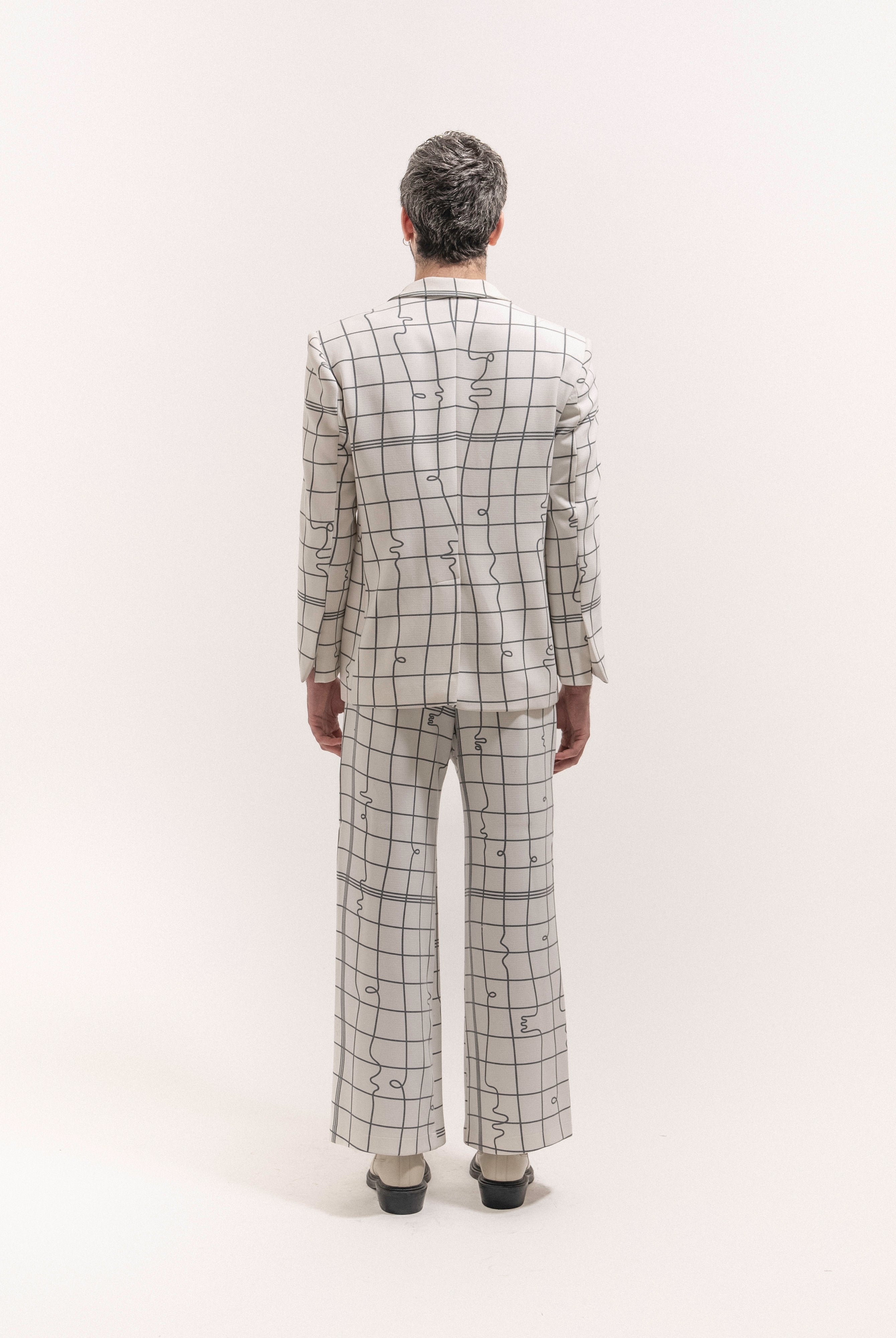Grid Print Suit Male - 4