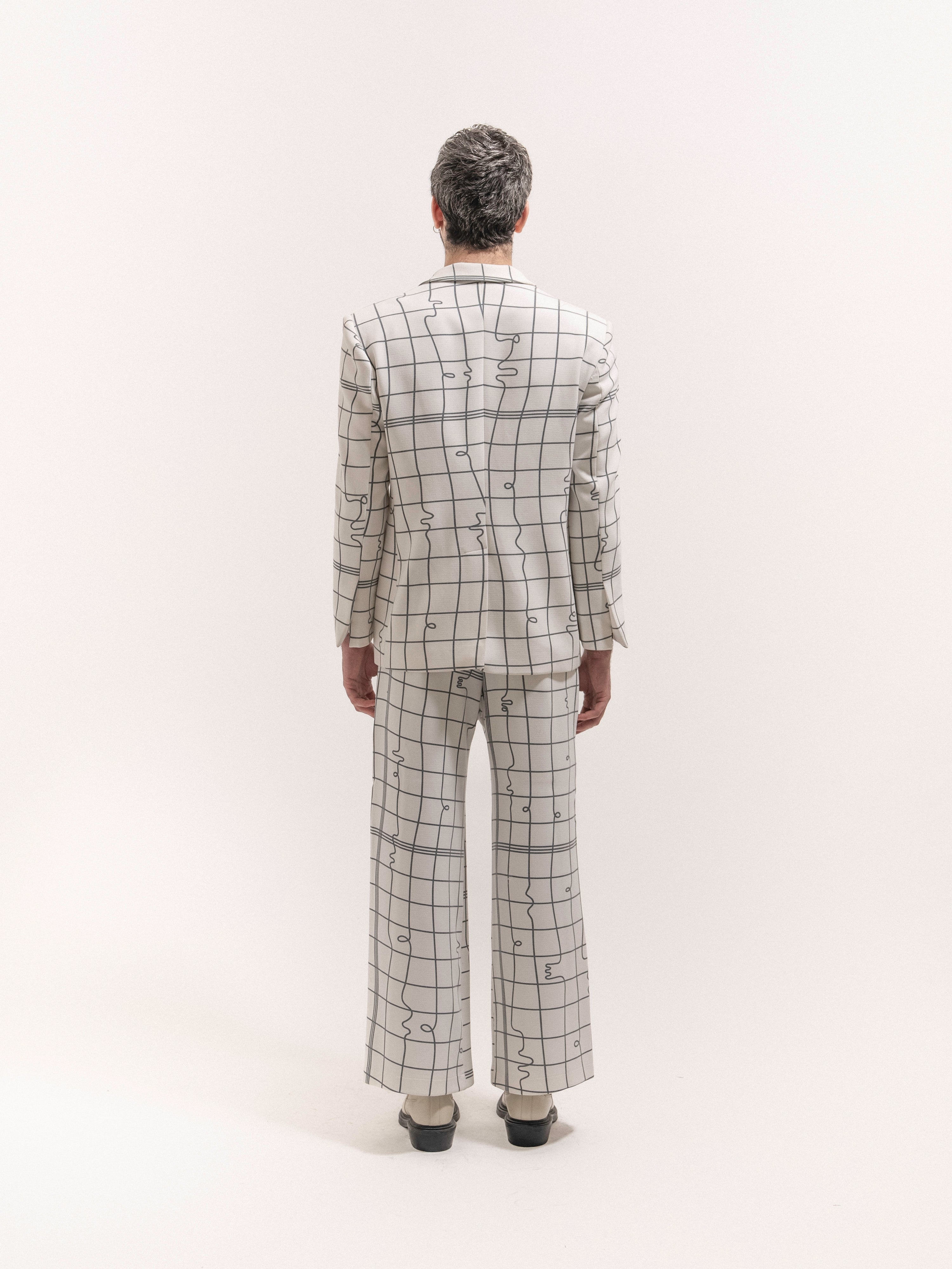 Grid Print Suit Male - 4