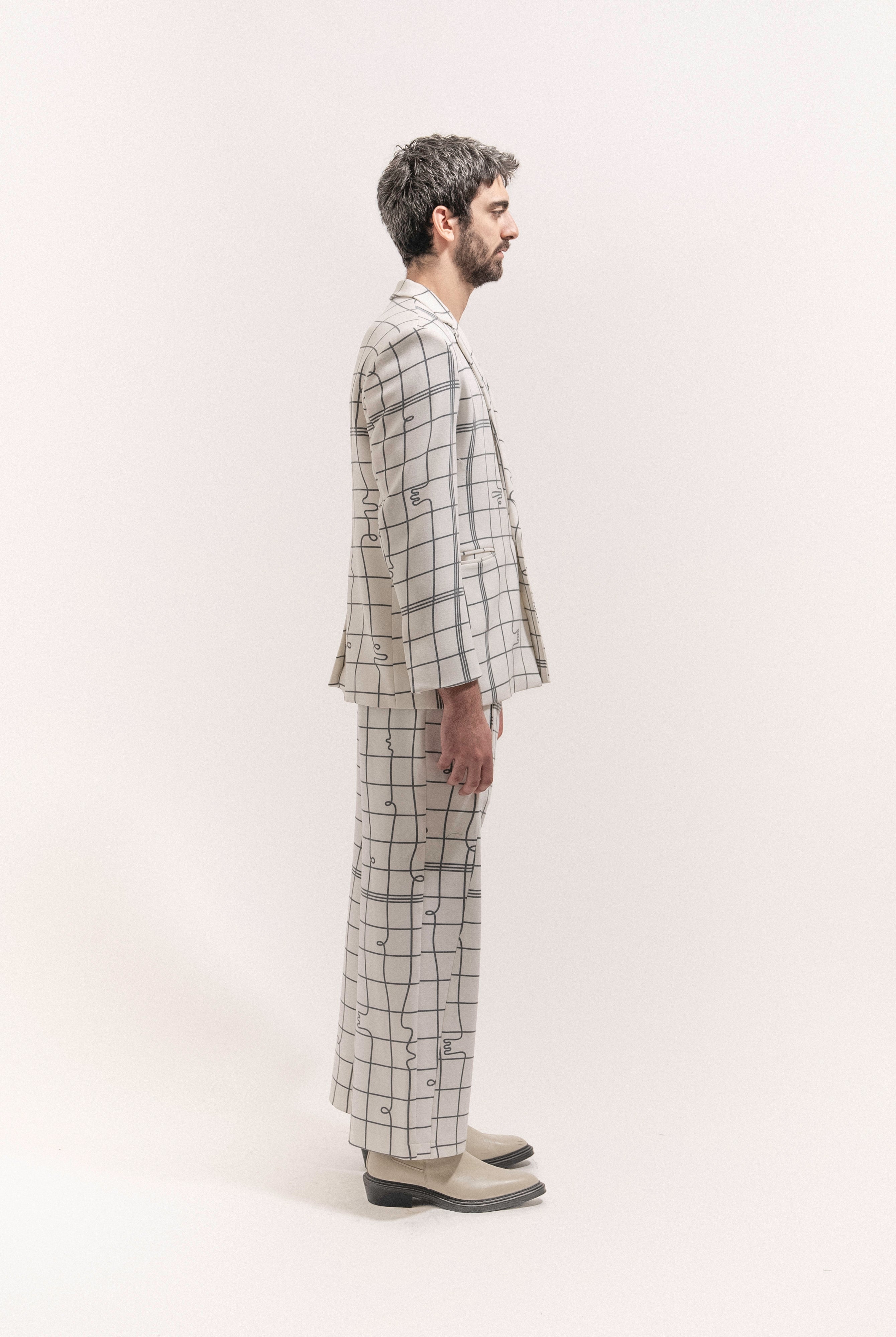 Grid Print Suit Male - 6