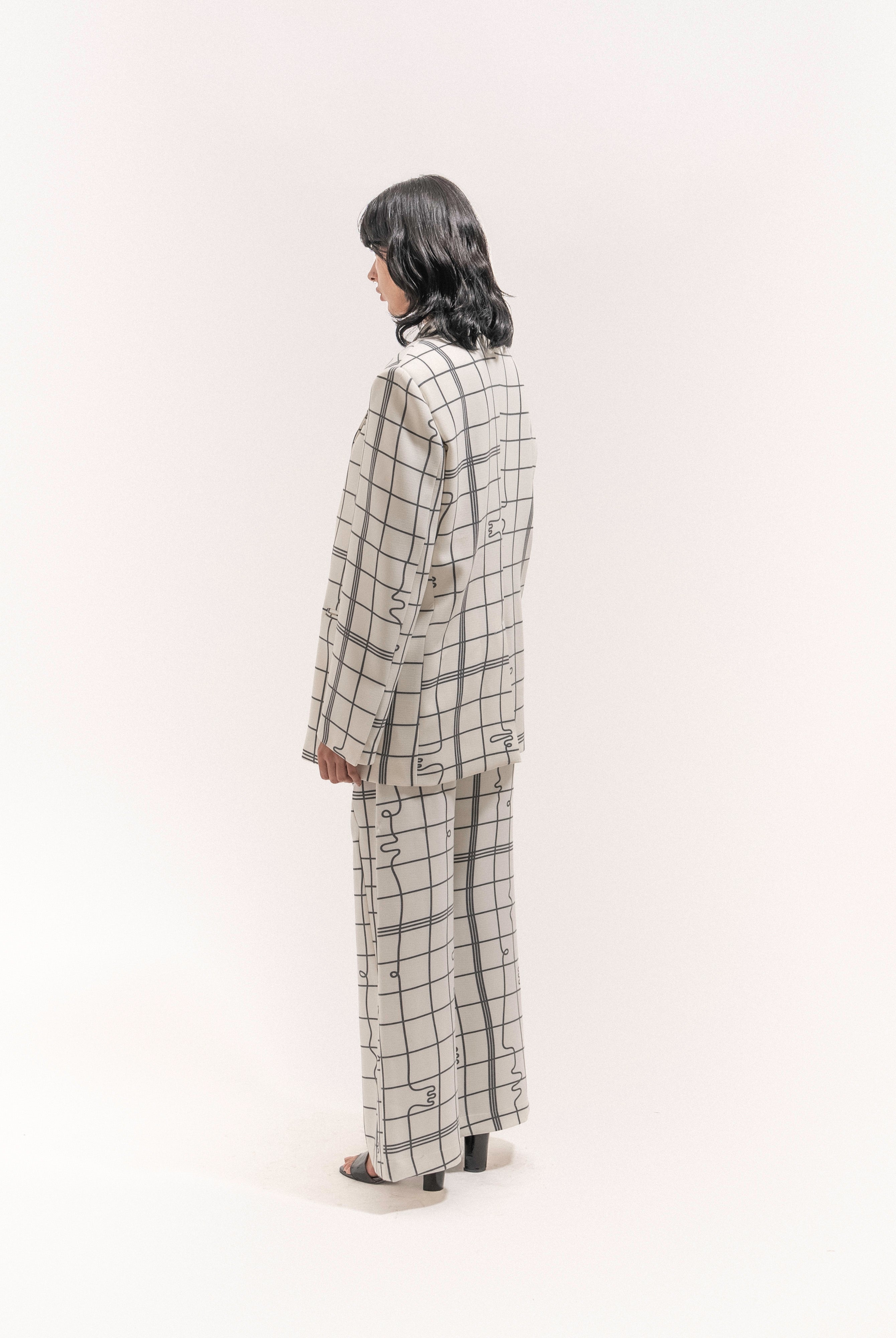 Grid Print Suit - 1