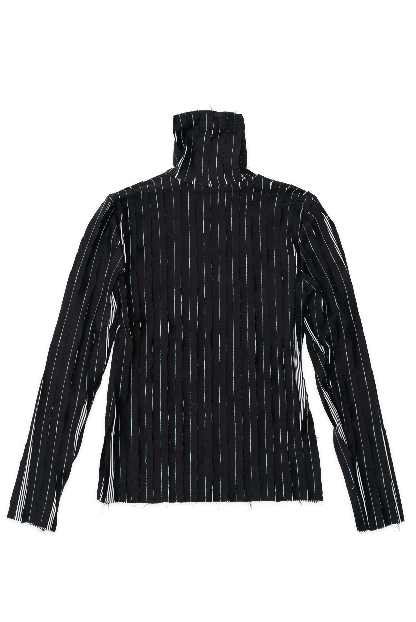 The Shredded TurtleNeck Top - Black - 2