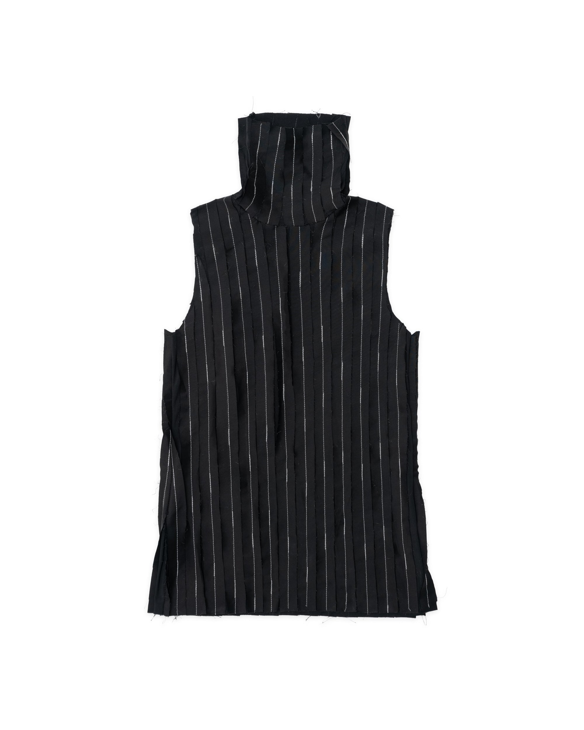 The Shredded TurtleNeck Top - Black on Black - 1