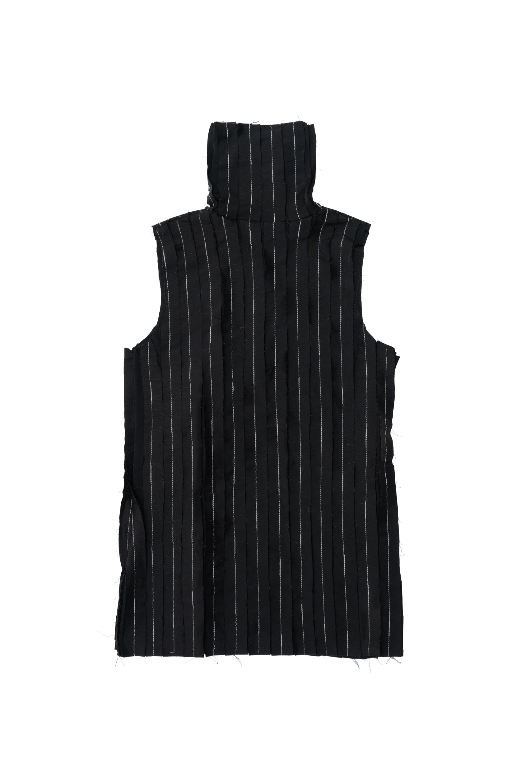 The Shredded TurtleNeck Top - Black on Black - 2