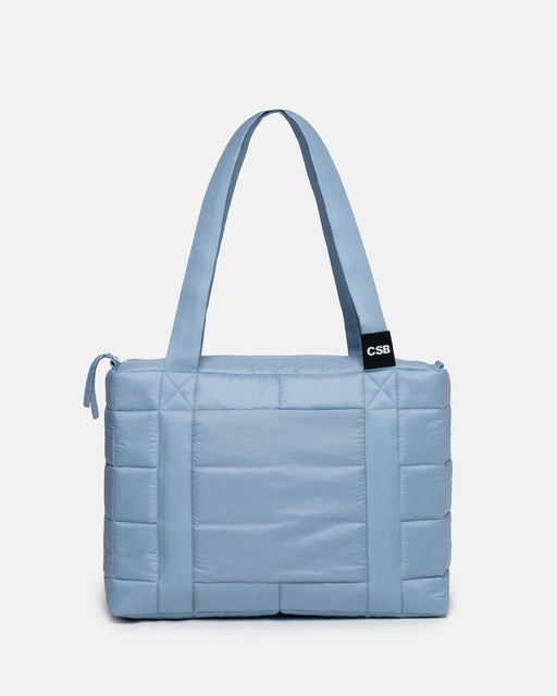 Baby blue midi puffer bag