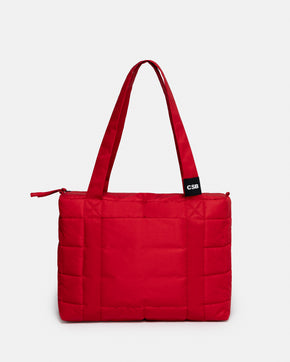 Deep Red midi puffer bag