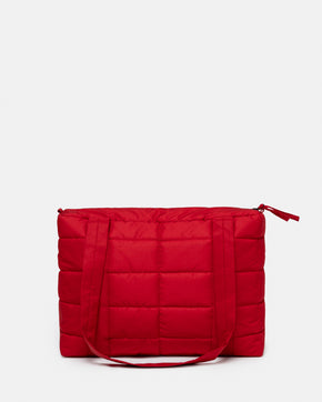 Deep Red midi puffer bag