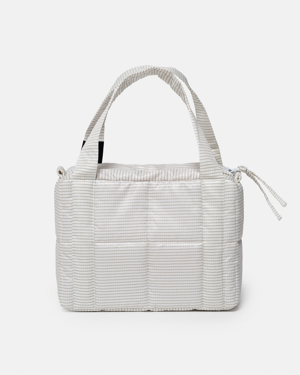 Striped White Mini Puffer Bag