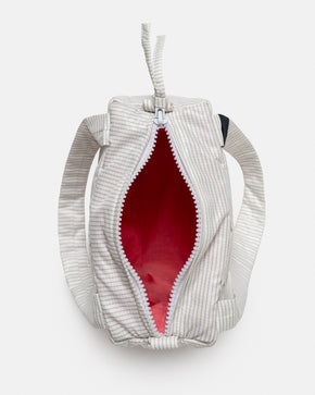 Striped White Mini Puffer Bag