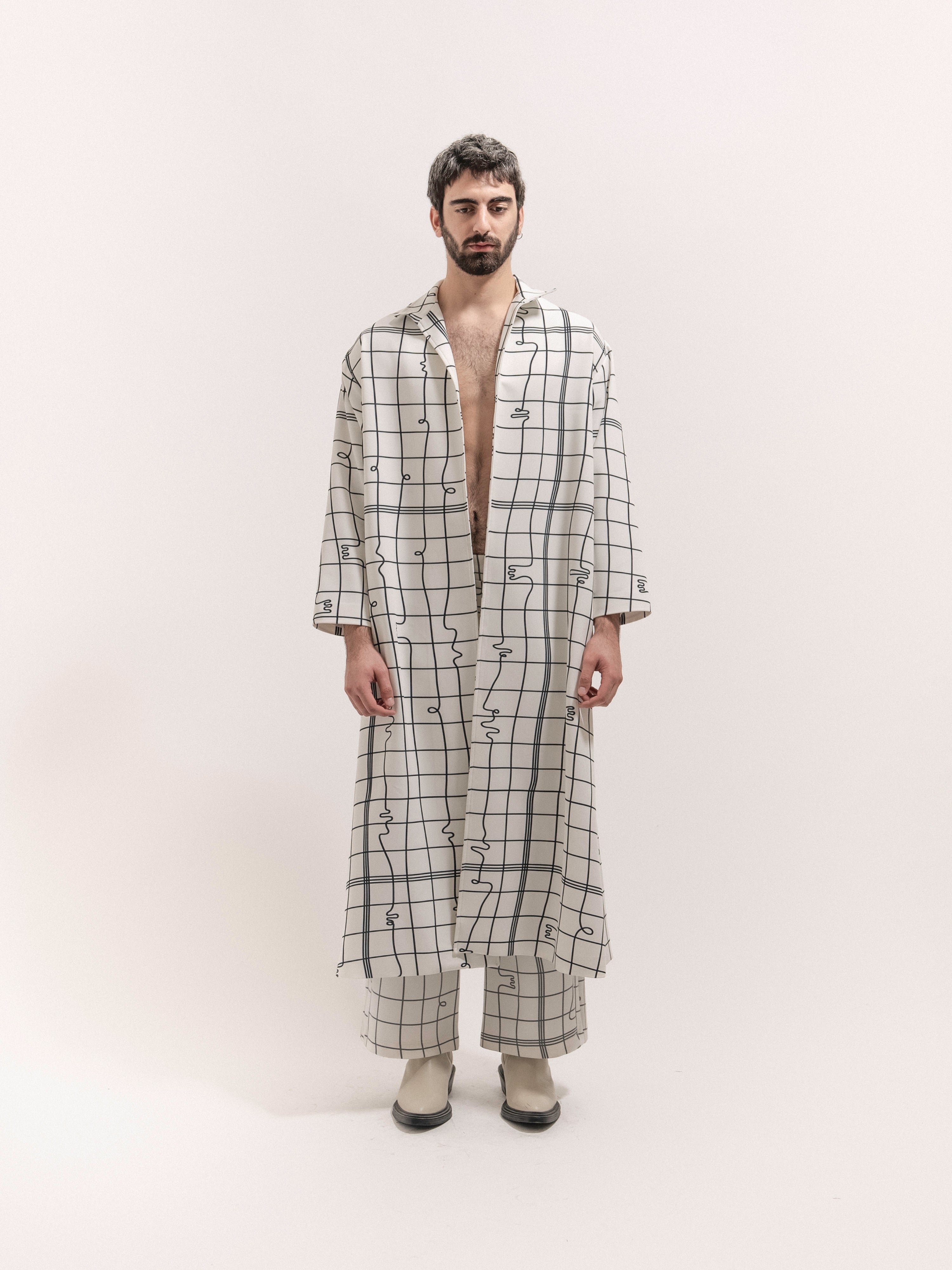 Grid Print Coat Male - 5