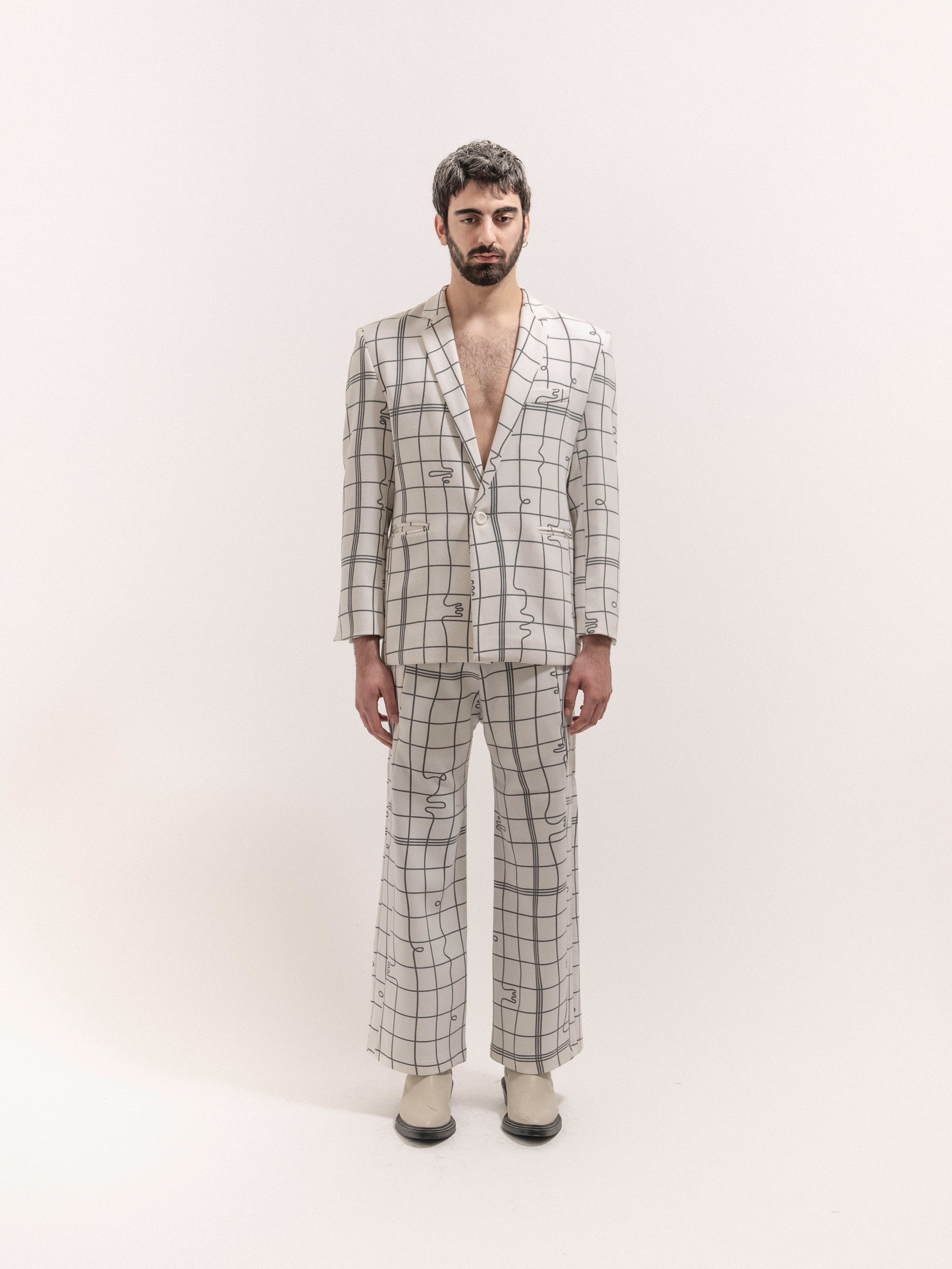 Grid Print Suit Male - 5