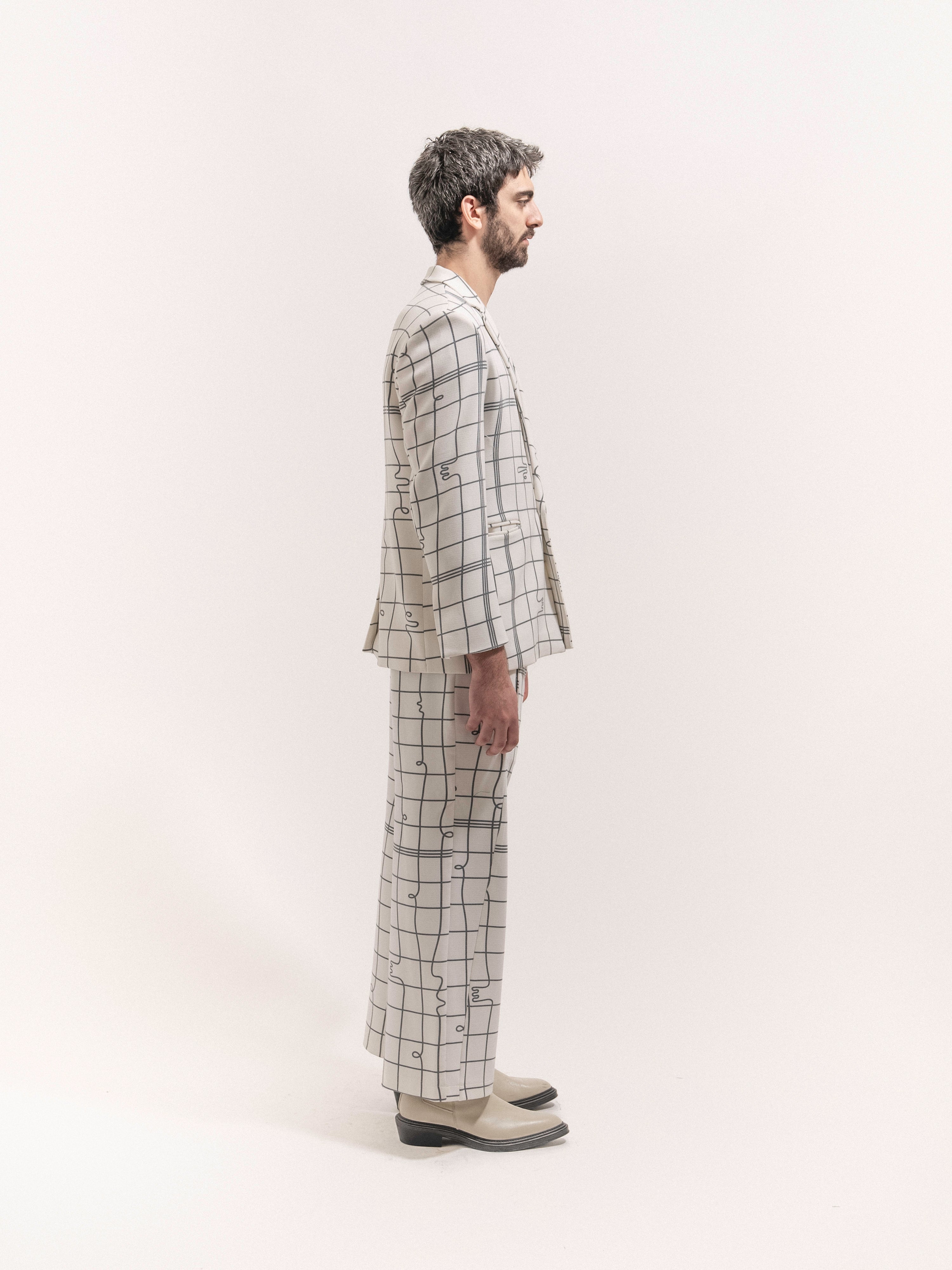 Grid Print Suit Male - 6