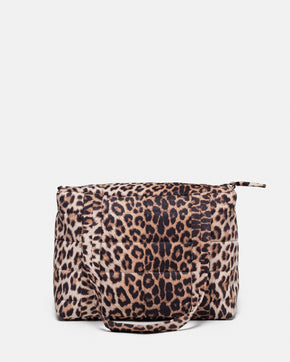 Leopard midi puffer bag