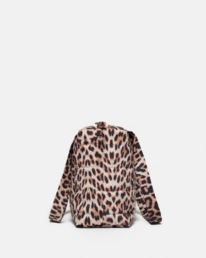 Leopard midi puffer bag