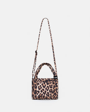 Leopard mini puffer bag