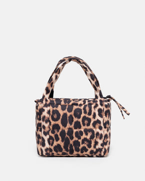 Leopard mini puffer bag