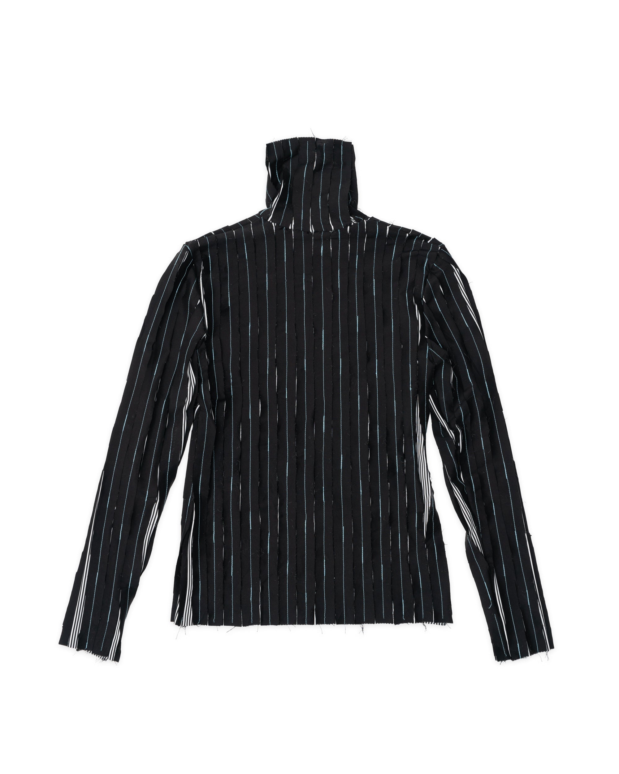 The Shredded TurtleNeck Top - Black - 2