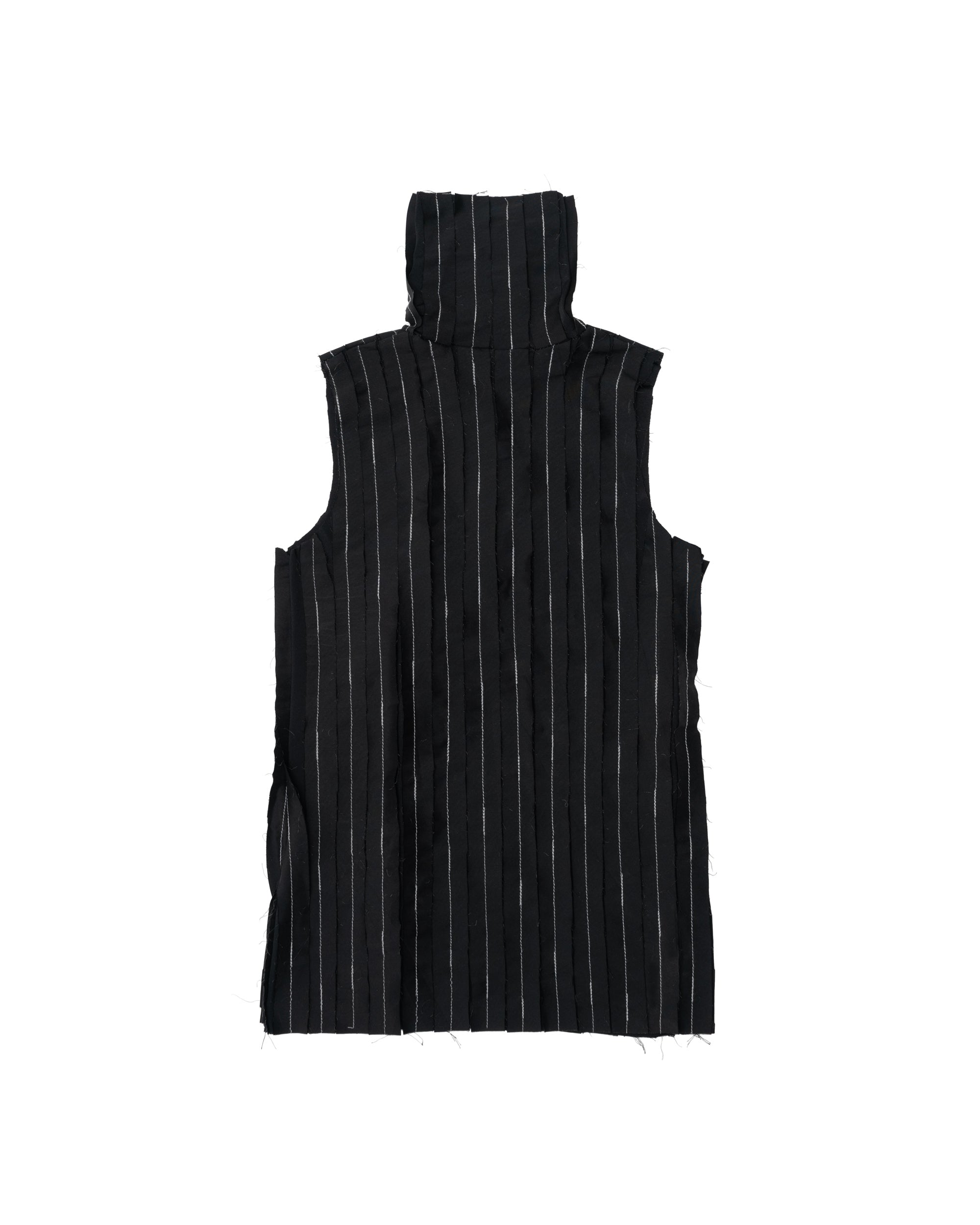 The Shredded TurtleNeck Top - Black on Black - 2