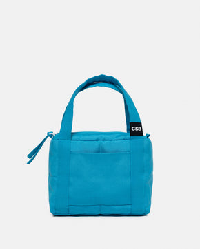 Turquoise mini puffer bag