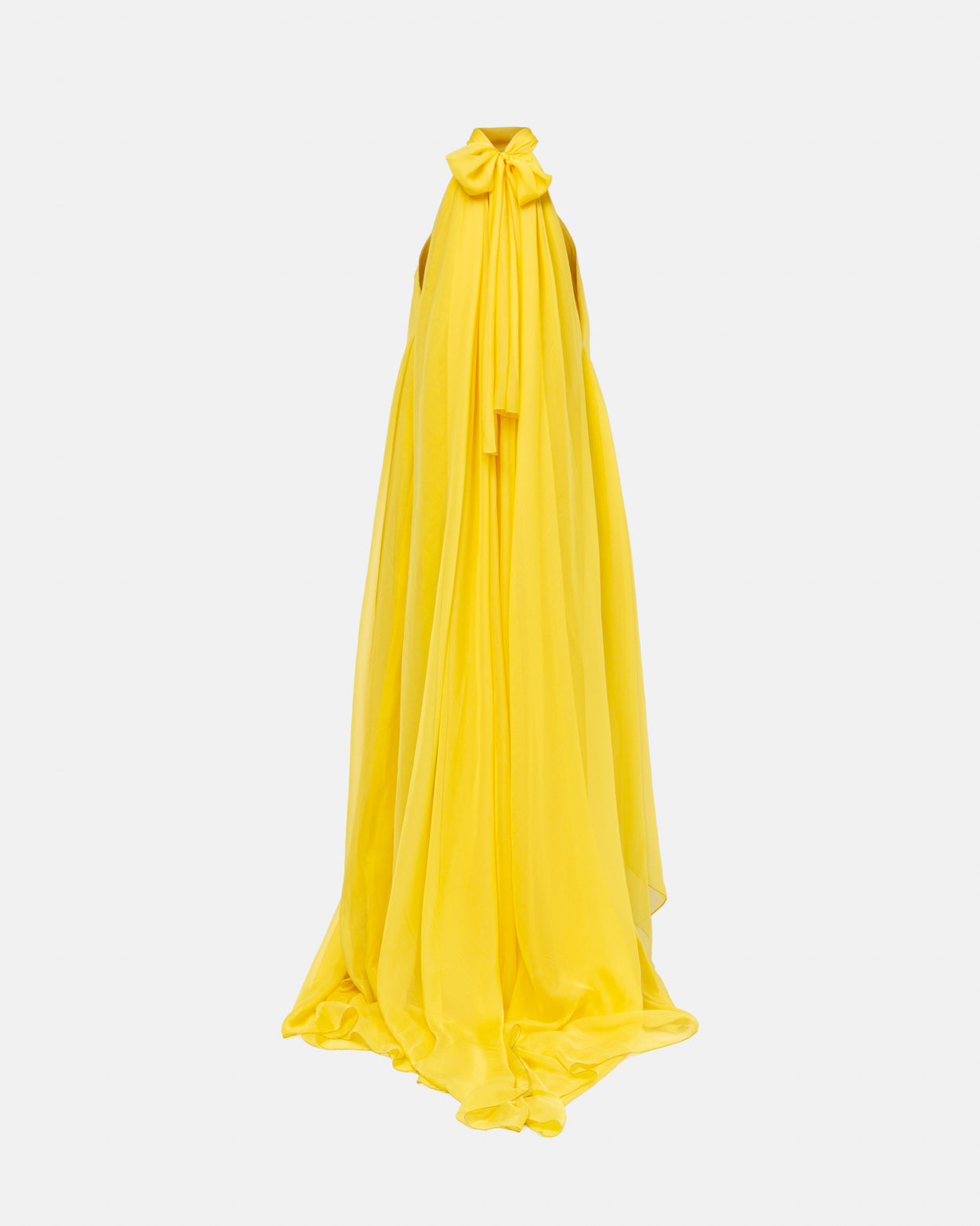 Chiffon High Neck Draped Dress by Ahmad Abdullatif