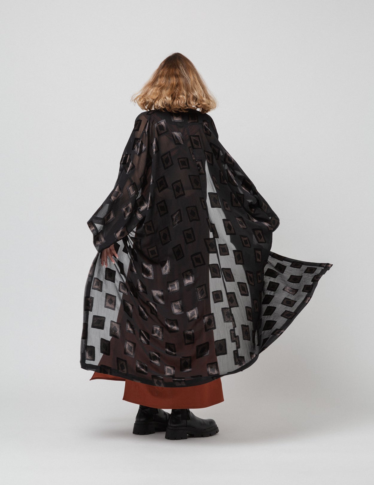 Sheer Black Diamond Caftan