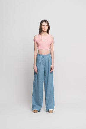 The Bubblegum Peek a Boo Crop Top