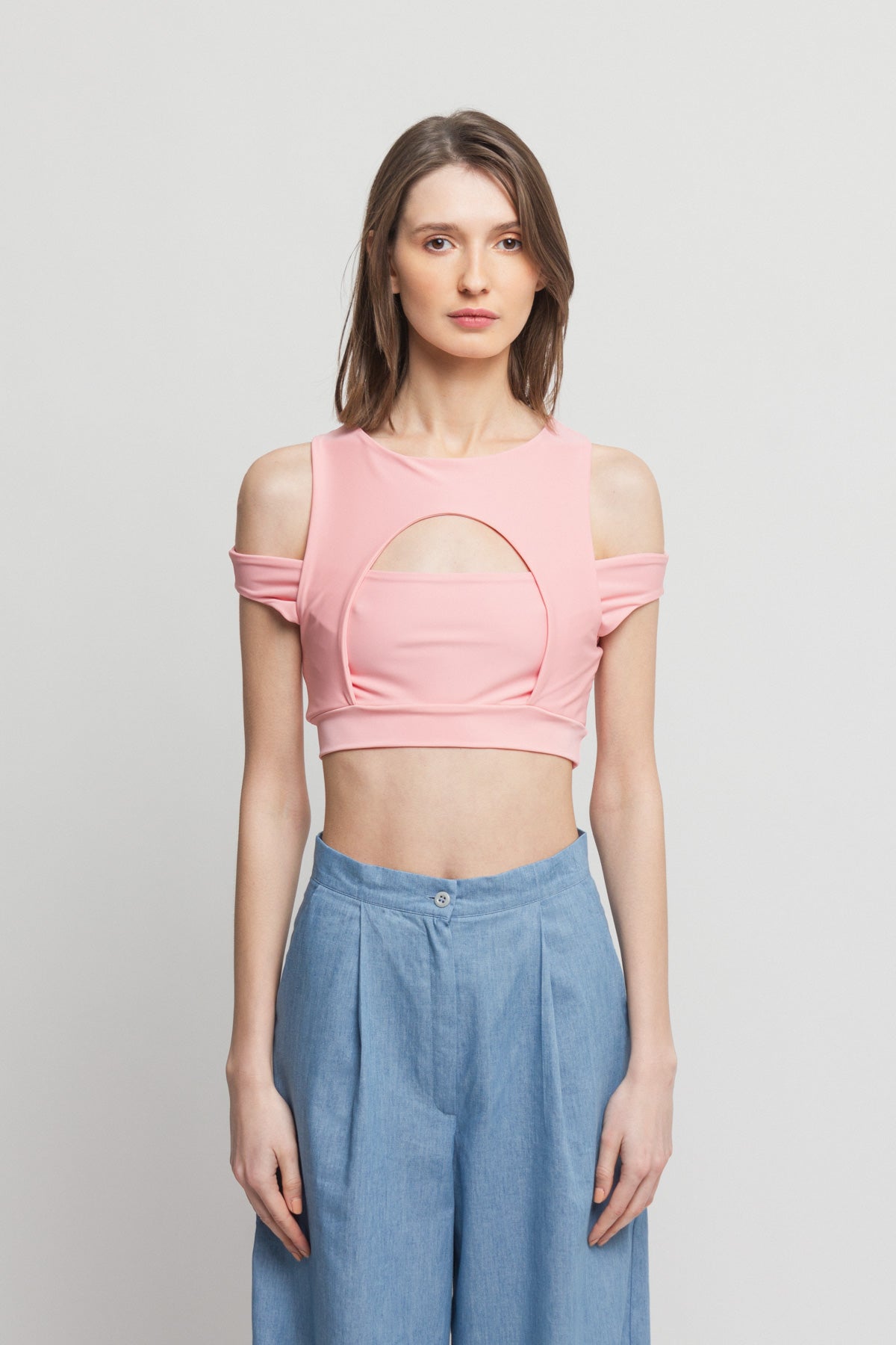 The Bubblegum Peek a Boo Crop Top