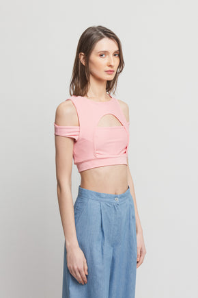 The Bubblegum Peek a Boo Crop Top