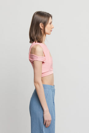 The Bubblegum Peek a Boo Crop Top