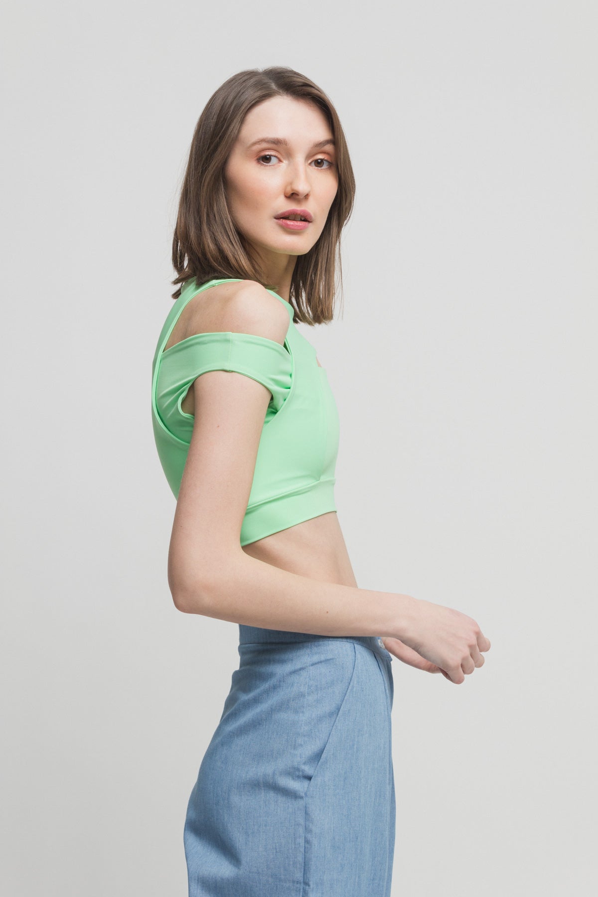 The Mint Peek a Boo Crop Top