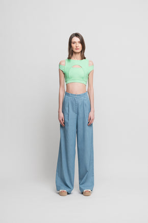 The Mint Peek a Boo Crop Top