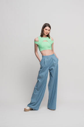 The Mint Peek a Boo Crop Top