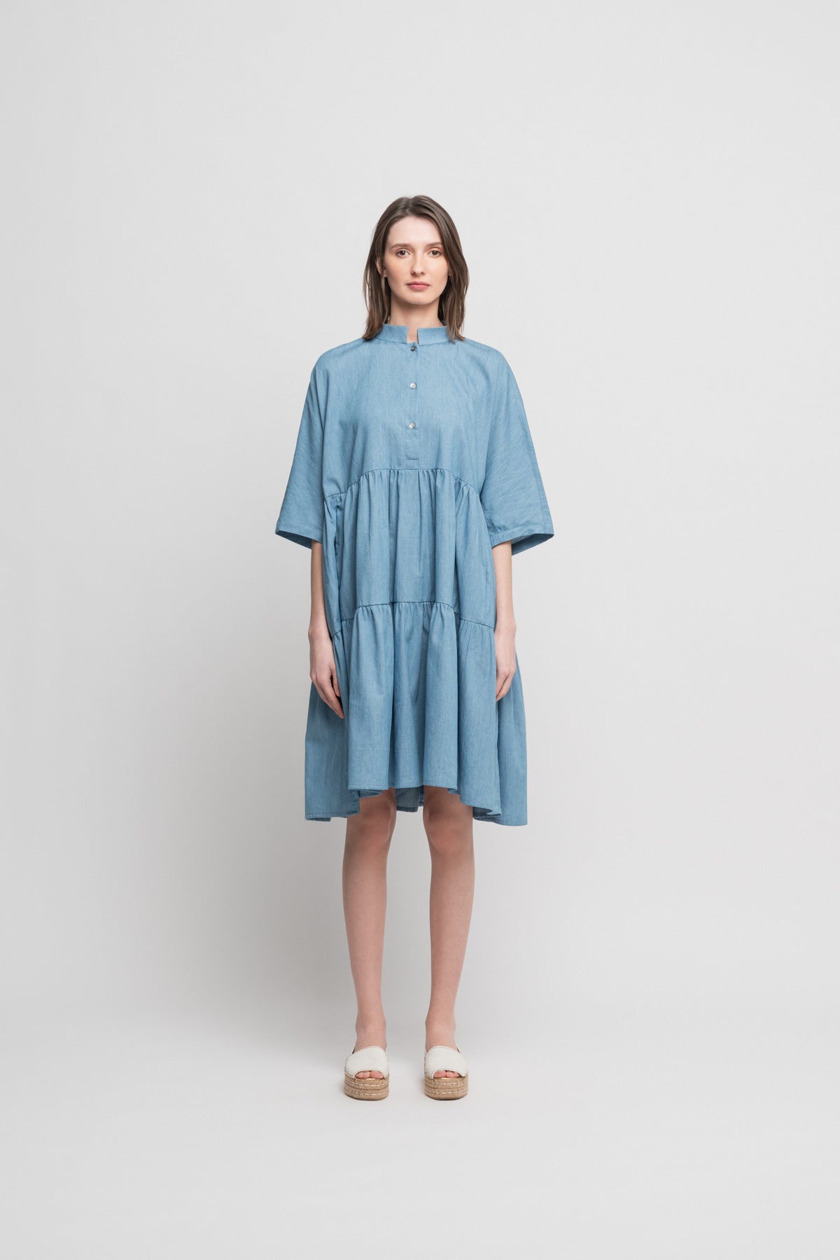 Blue Skies Two Ruffle Dress