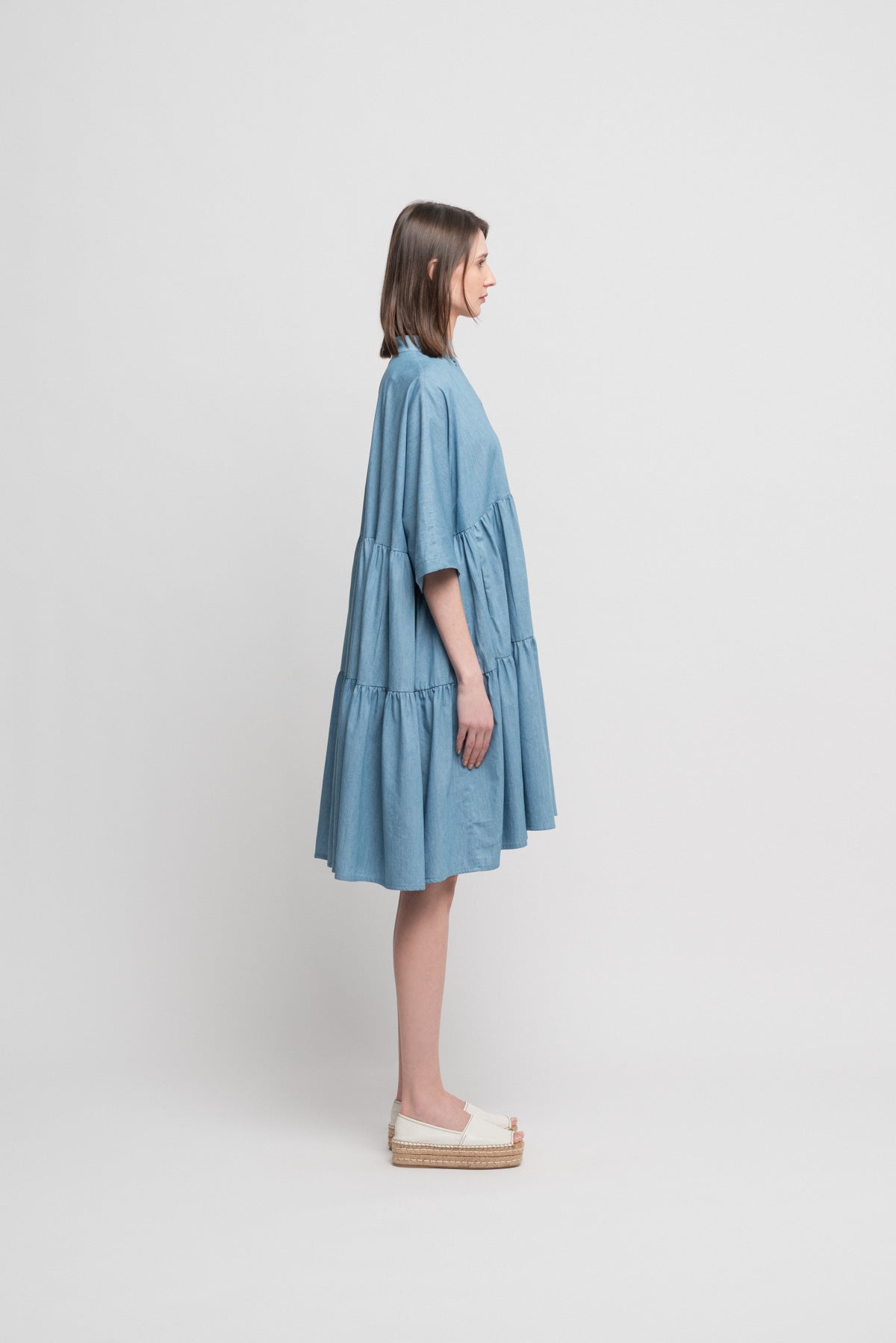 Blue Skies Two Ruffle Dress