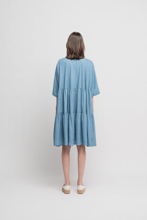 Blue Skies Two Ruffle Dress