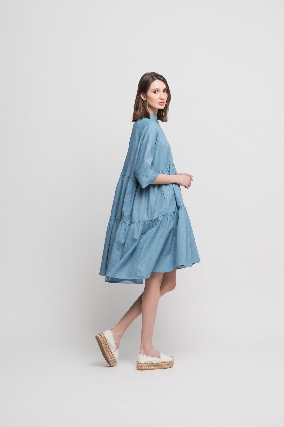 Blue Skies Two Ruffle Dress