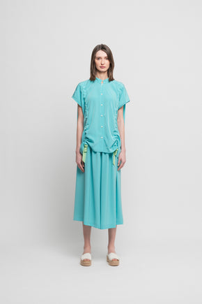 The Cyan Drawstring Shirt