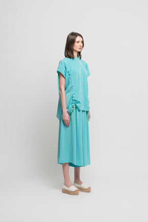 The Cyan Drawstring Shirt