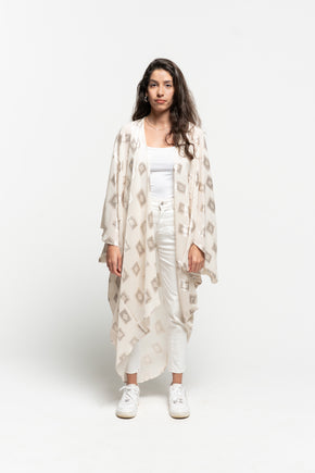 White Asymmetric Drape Cape