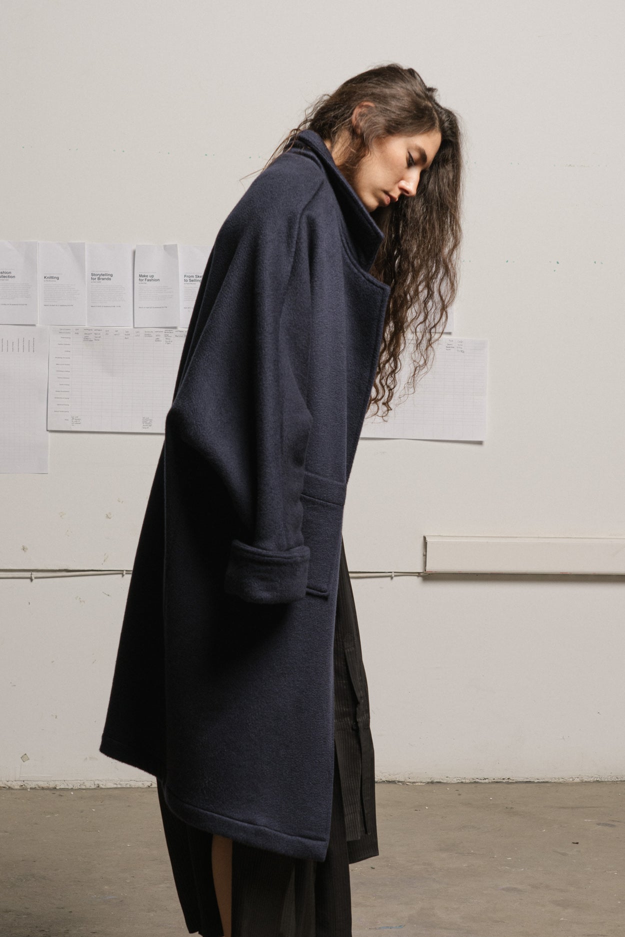 Navy Heavy Cashmere Coat