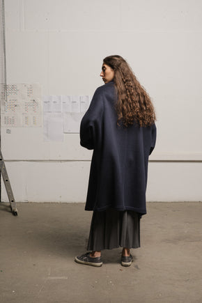 Navy Heavy Cashmere Coat