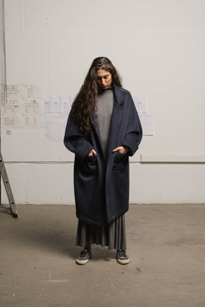 Navy Heavy Cashmere Coat