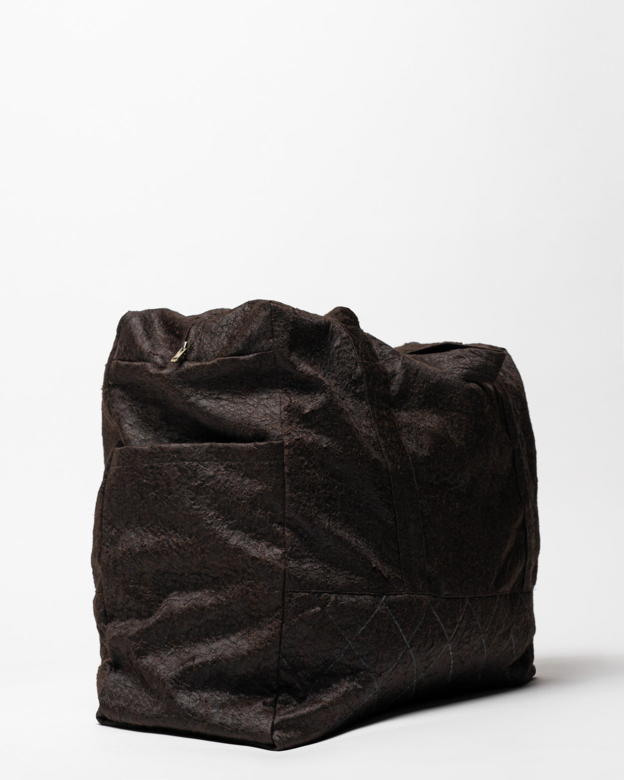 Brown Textured Travel Bag