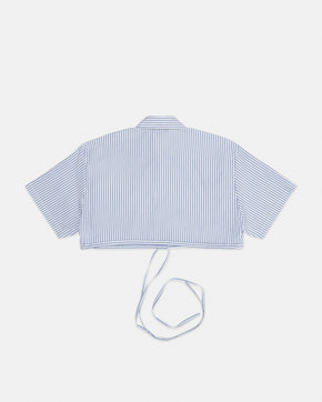 The Striped Cropped Wrap Shirt