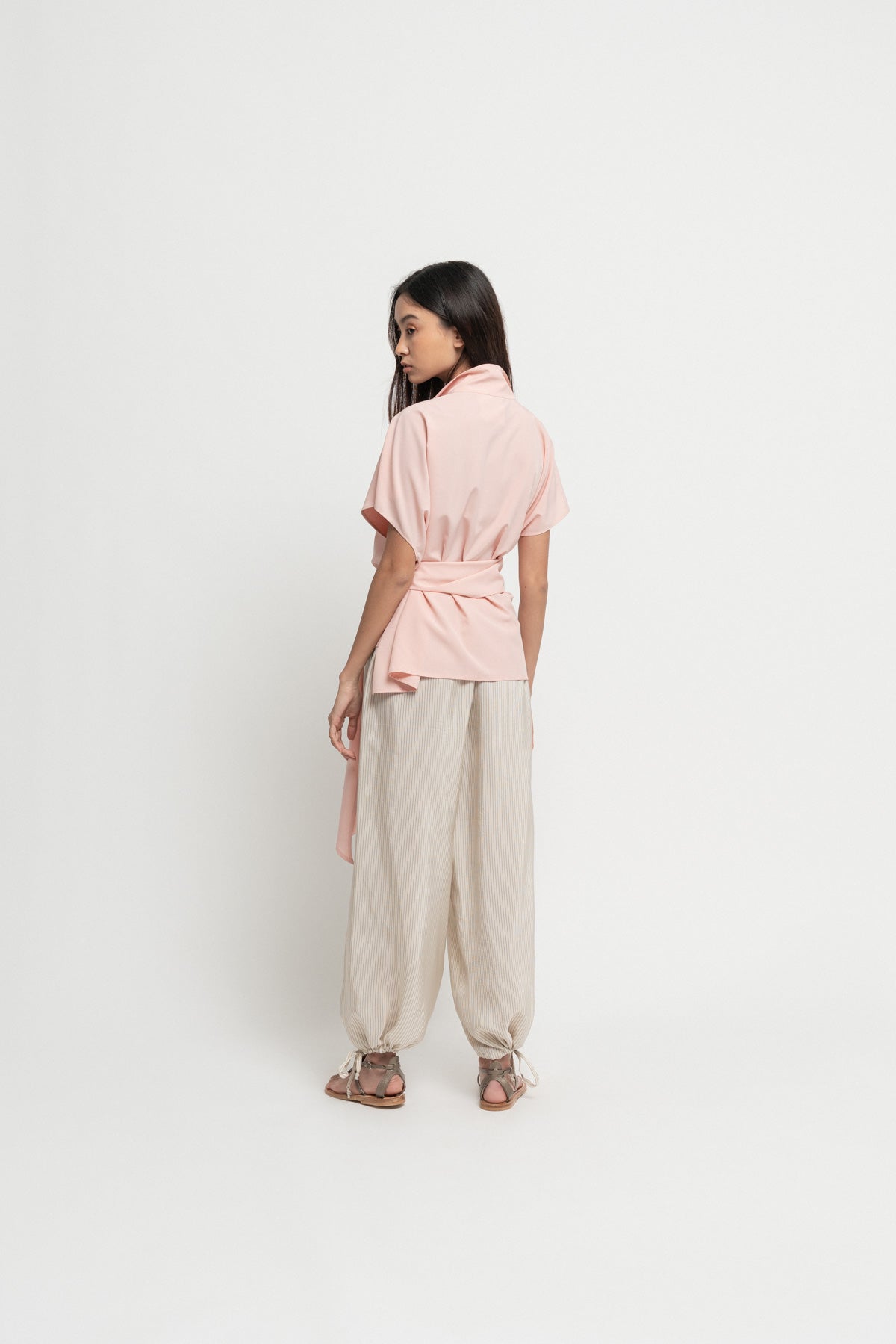 Powder Pink Side Tie Shirt